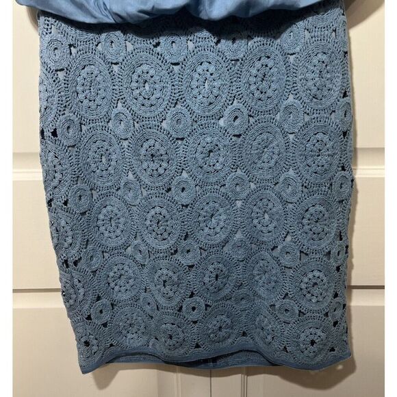 Hugo Boss Blue Dress Crocheted Short sleeve size 4 - Picture 2 of 12